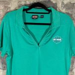 Harley Davidson VTG Polo Shirt Woman's 2x Green White Calumet Munster IN Biker Photo 1
