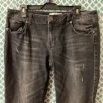 CAbi  Black Slim Boyfriend Jeans dark wash distressed women’s size 12 Photo 5