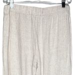 Coco + Carmen Pants Womens Medium Cream Linen Blend Cropped Frayed Hems Neutral Photo 3