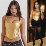 House Of CB  'Karia'‎ Gold Corset Top NWOT size L Photo 5