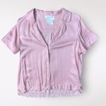 BHLDN  Mauve‎ Pink Satin Juniper Pajama Top Size S Photo 0