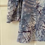 Chico's  Size 2 Blue Purple Knit 3/4 Sleeve Boxy Abstract Blouse Chico Size Large Photo 10