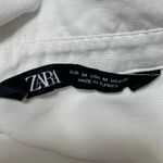 ZARA Women's White Long Sleeve Button Down Oversized Pocket Blouse Shirt Top M Photo 3