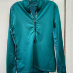 Nike Pro 1/4 zip long sleeve deep turquoise athletic running shirt women's large Photo 0