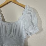 Francesca's Francesca’s White Cidney Smocked Waist Mini Dress Photo 8