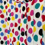 Vintage 80s Multicolor Polka Dot Midi Dress White Size XL Photo 7