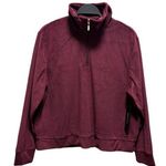 BCBGMAXAZRIA Women's Burgundy Quarter-Zip Pullover Sweater Size Large Photo 0