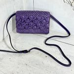 Patricia Nash Penley Raffia Straw Violet Flap Adjustable Crossbody Bag Photo 0