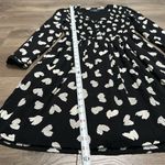 Maeve Meave Anthropologie Hearts Black‎ And White  Smocked Long Sleeve Dress Size XS Photo 7