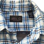 LF new Mel C ㋛ Sheer Panel Plaid Flannel ㋛ Shirt Jacket Shacket Academia ㋛ Blues Photo 5