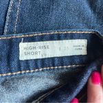 Bullhead Denim Co. Dark Wash Button Fly High Rise Jean Shorts Size 25 Blue Photo 3