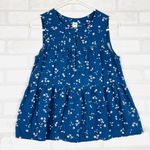 Gap ‎ Blue Tiered Sleeveless Top, Size XS, beautiful white peach flowers Photo 1