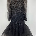 Travilla Vintage 80’s Black Tulle and Gold sparkle dress,‎ Long Sleeve, Size 10 Photo 0