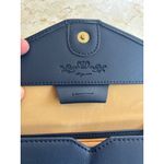 ling xin LEATHERWARE Navy blue Mini faux Leather Wallet With Wrist Strap Photo 2