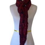 Walmart Red and black womens multi way‎ floral damask scarf Photo 0
