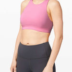 Lululemon  Energy Bra High Neck *Medium Support, B-D Cup Azalea Pink size 10 Photo 0