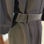 Donna Karan  New York Black Stretch Belted Wrap Midi Tailored Blazer Dress 10 Photo 10