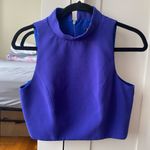 Black Halo - Elegant Blue Women's Crop Top - Size 2 Center Back Hidden Zipper Photo 2