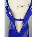 Jazz Couture Designs by Adagio Bella Long Silk Beaded Formal Gown Blue Size 14 Photo 12