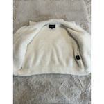 Shaci Blue Womens White Button Up Collared Furry‎ Cropped Jacket Small Photo 8