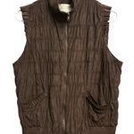 Women's Brown Quilted Vest Size L Photo 0