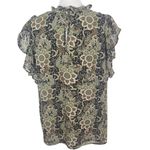 Carolina belle Paisley Blouse with Ruffle Accents Size Large Boho Smocked Blouse Photo 1