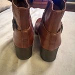 Naturalizer  Ruby Brown Leather Zip Ankle Boots Womens 8.5M Buckle Biker Photo 4