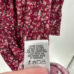 Dual Nature Red Floral Mock Neck Long Sleeve Ruched Midi Dress Size Large Photo 8