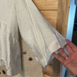 ZARA NWOT  Women's Off White Linen V-Neck Top Size Medium Empire Waist Photo 5