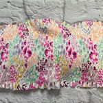 California Waves  Floral Print Smocked Bandeau Juniors Bikini Top M NWT Multi Photo 1