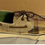 SPERRY TOPSIDER Boat Shoes Plaid Fabric Brown Multi Women's US 8 Photo 3