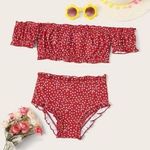 SheIn Red High Waisted Bathing Suit Photo 0
