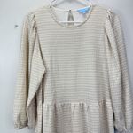 Draper James NWT Neutral Houndstooth 3/4 Sleeve Tiered Pockets Skater Dress XXL Photo 4