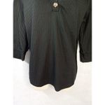 Love Story Women Blouse Xl Black V Neck Button‎ Pullover 3/4 Sleeve Photo 3