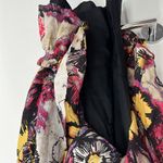 Plenty By Tracy Reese Anthro Silk Size 4 Black, Pink, Floral Strapless Dress Photo 11