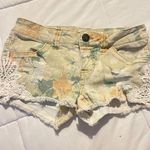 Mossimo Supply Co Mossimo Floral Denim Shorts Lace Trim Distressed Boho Chic Summer Fashion Photo 0