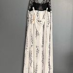 Linea Donatella  Maxi Slip Dress NWT Sheer Black & White Sleepwear W/ Thong Sz M Photo 3