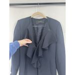 ZARA  Frock Ruffle Coat Women Medium Navy Blue Nautical Whimsigoth Dark Feminine Photo 5