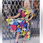 NWT Christopher John Rogers x Target Colorful Vibrant Floral Puff Sleeve Dress S Blue Photo 2
