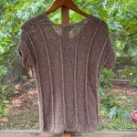 Vivienne Tam Women's Tan Open Knit Short Sleeve Sweater Size S Photo 1