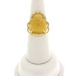 Plated Gold Yellow Buddha Adjustable Ring Photo 3