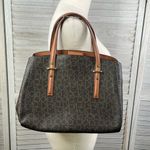 Calvin Klein Double Handle Satchel Bag Brown/Tan-Medium Photo 2