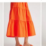 Quince  100% Organic Cotton Poplin Tiered Maxi Skirt | XS | Vermillion Red Photo 6