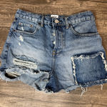 BDG  Blue Distressed Jean Shorts High-Waisted Photo 0