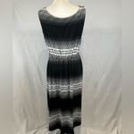 Notations Black and white abstract print midi dress size small Photo 2