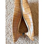Toteme Croc Embossed Leather Square Toe Mules Kitten Pumps Womens Italy 39 US 9 Brown Photo 6