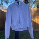 Garage Light Gray Zip Up Sweater Photo 0