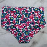 Calvin Klein High Waist Shirred Bikini Bottoms Size L Pink Blue Floral Slimming Photo 3