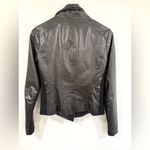 Vince  Black Lamb Leather Rib Panel Scuba Jacket Size S EUC Photo 2