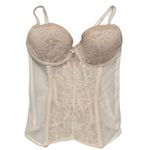 Victoria's Secret Corset Bustier Lingerie Beige Lace Mesh Tank Underwire 34C Photo 0